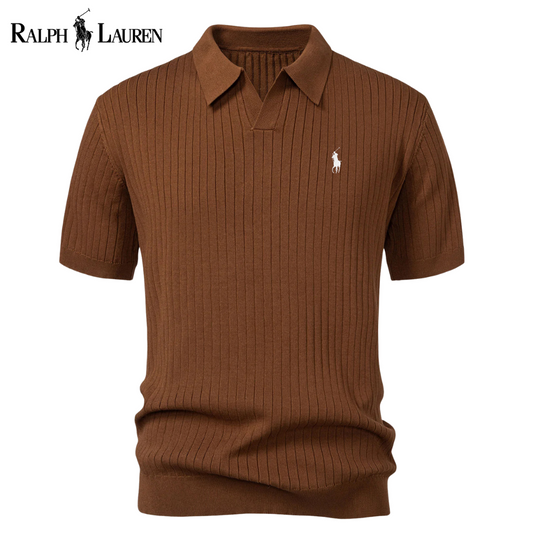Polo RL™ i stickad V-ringning med ränder